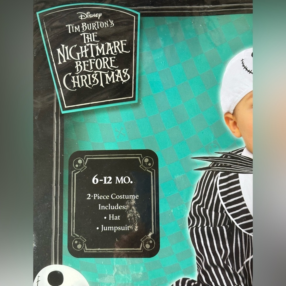 The Nightmare Before Christmas Jack Skellington Baby Costume - Black and White - Picture 3 of 5